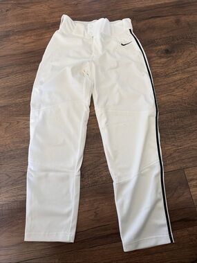 Nike White Kids Baseball Pants with Black Side Stripe BRAND NEW
